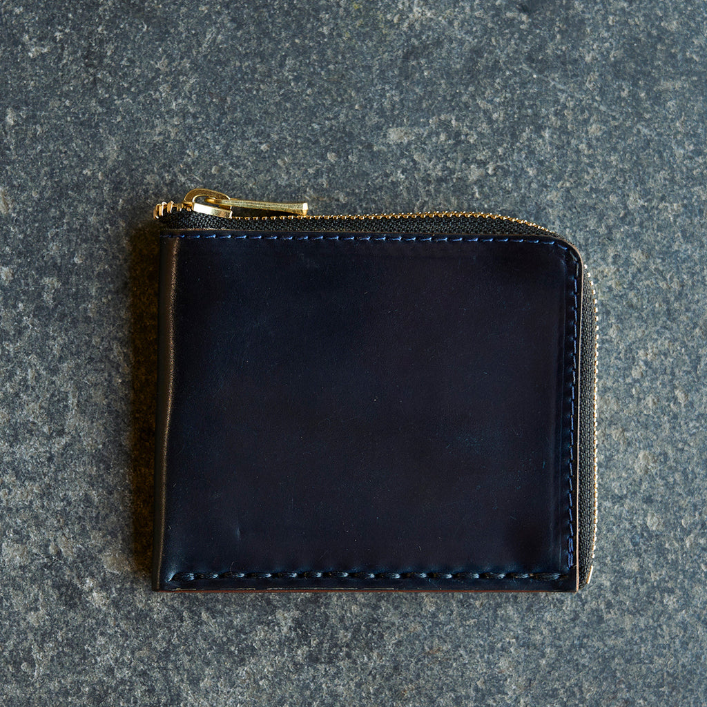 SL190 cordovan vertical zip wallet