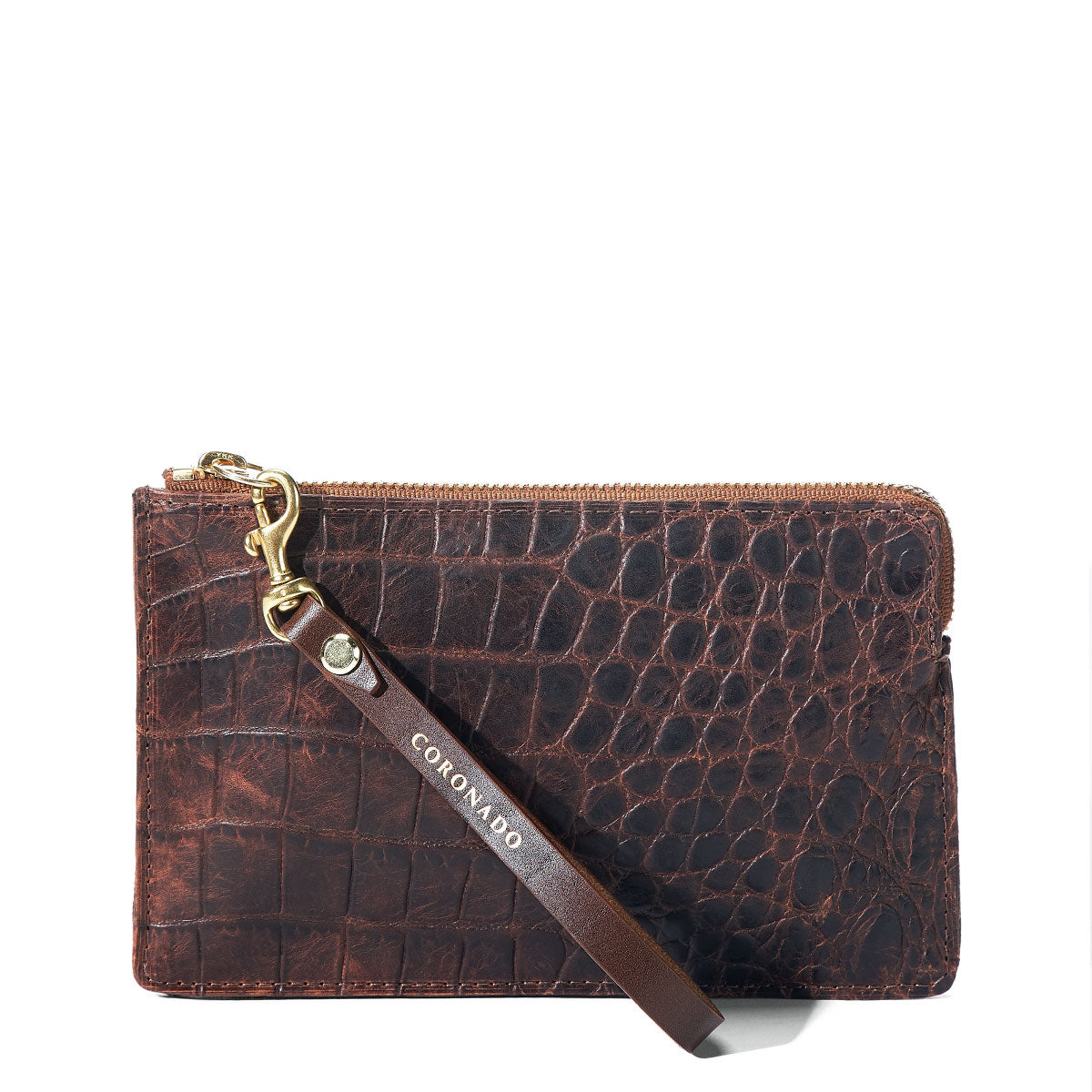 Croc-Embossed Wristlet