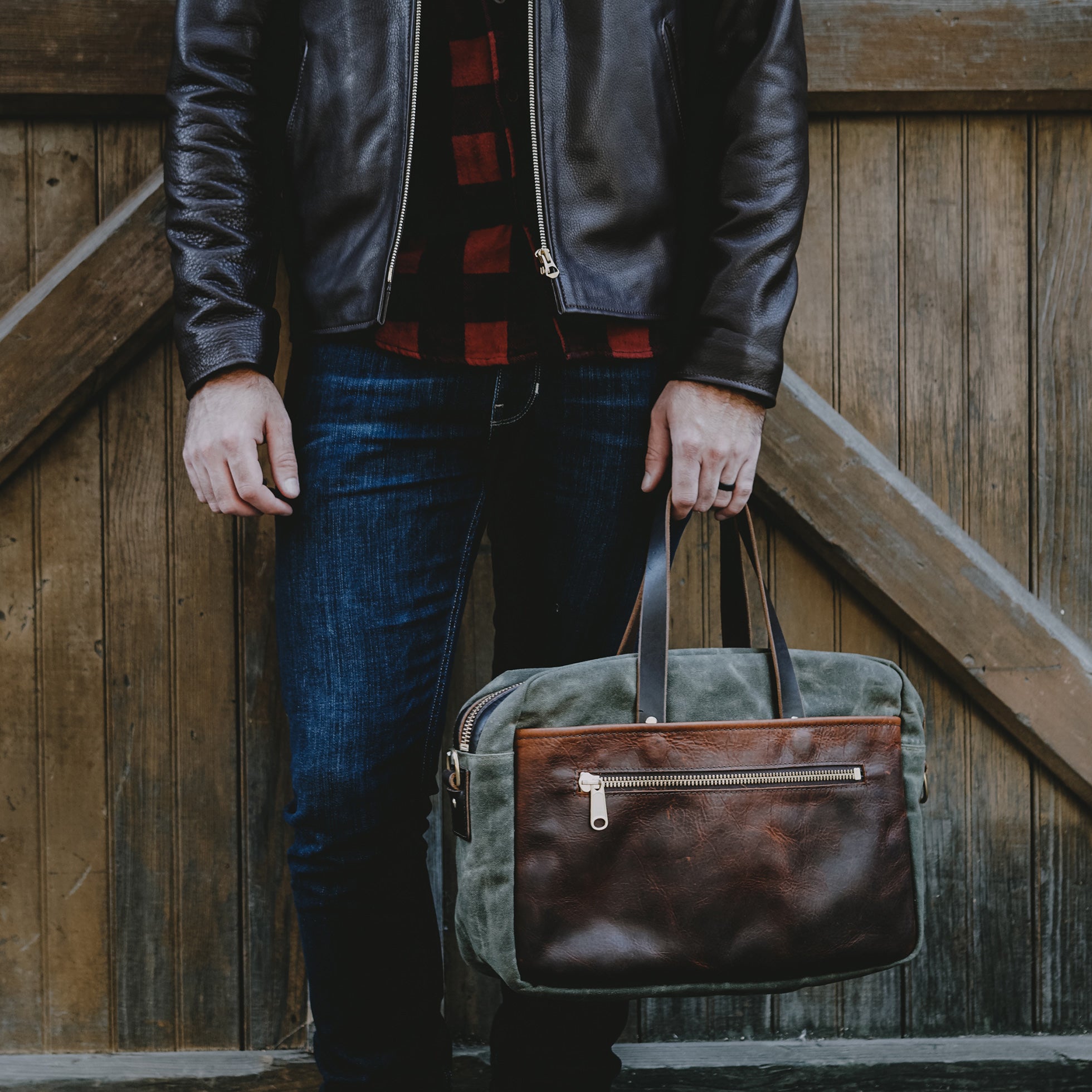 Bison Heritage Canvas Briefcase #700