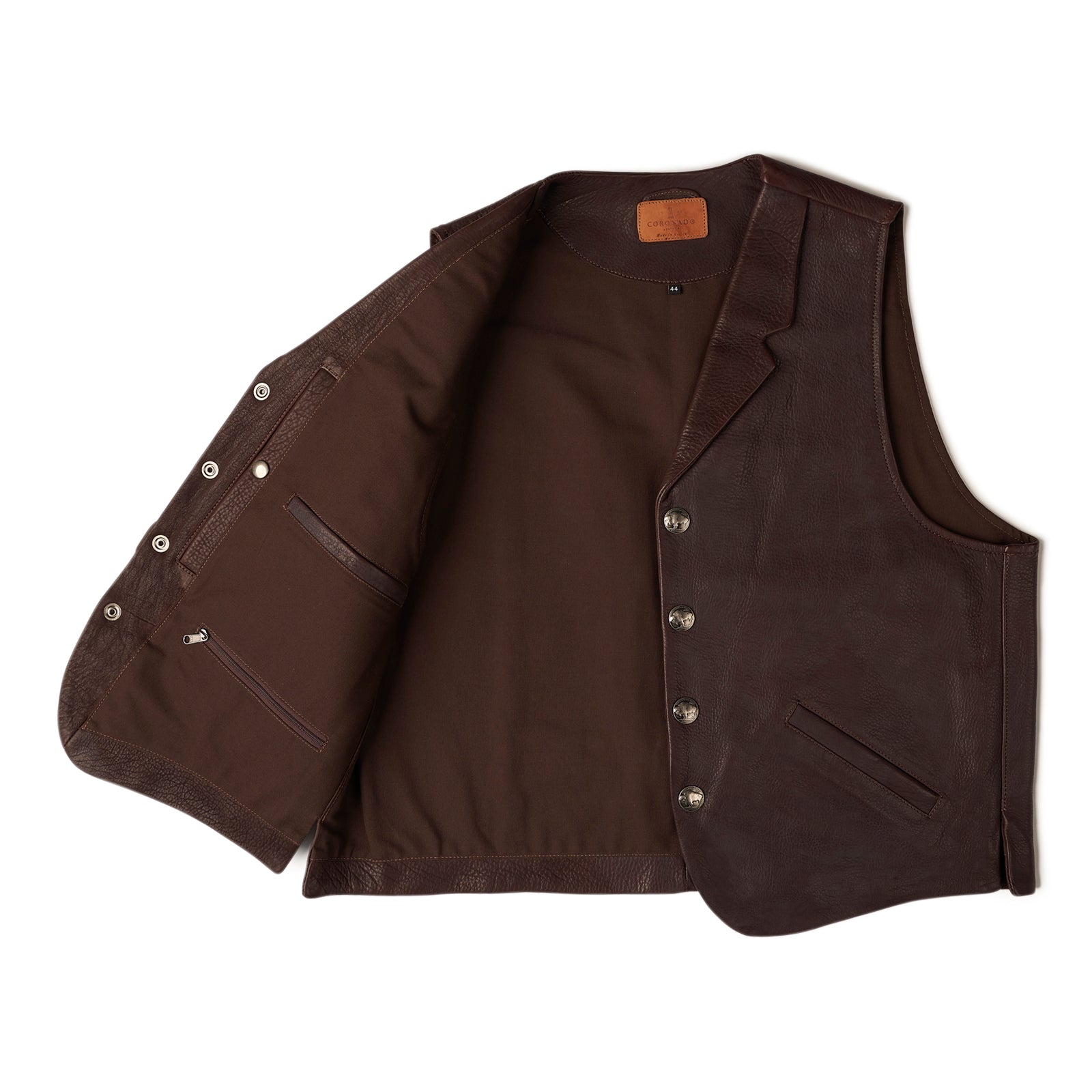 Preston Antiqued Whiskey Vest No.62 — Coronado Leather