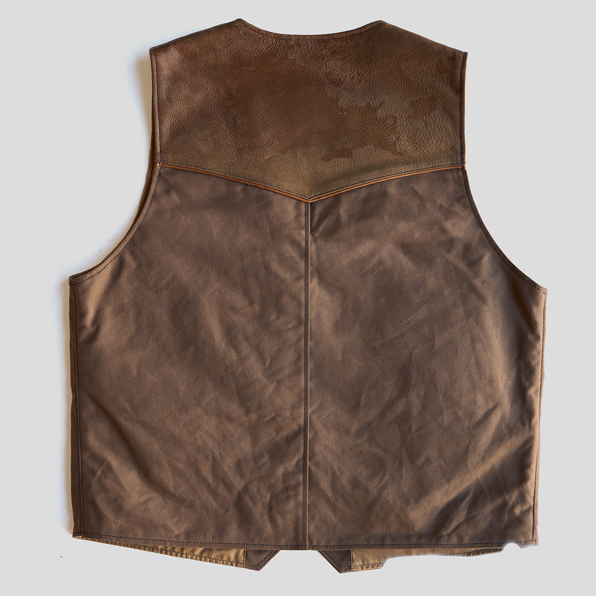 Circle-C Deerskin & Canvas Brown Vest | L.E. x 45