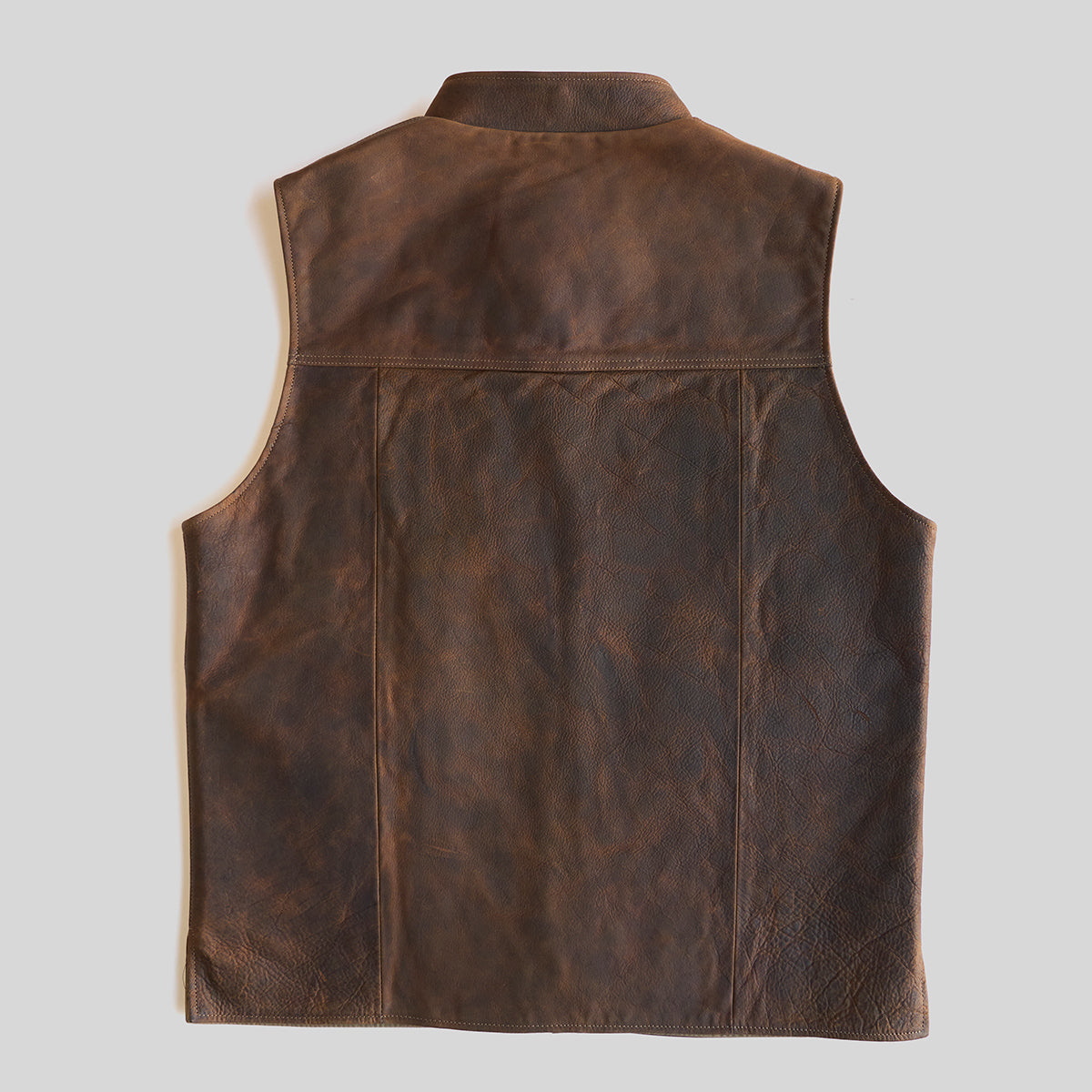 Distressed Light Brown Vintage Double Face Shearling Vest