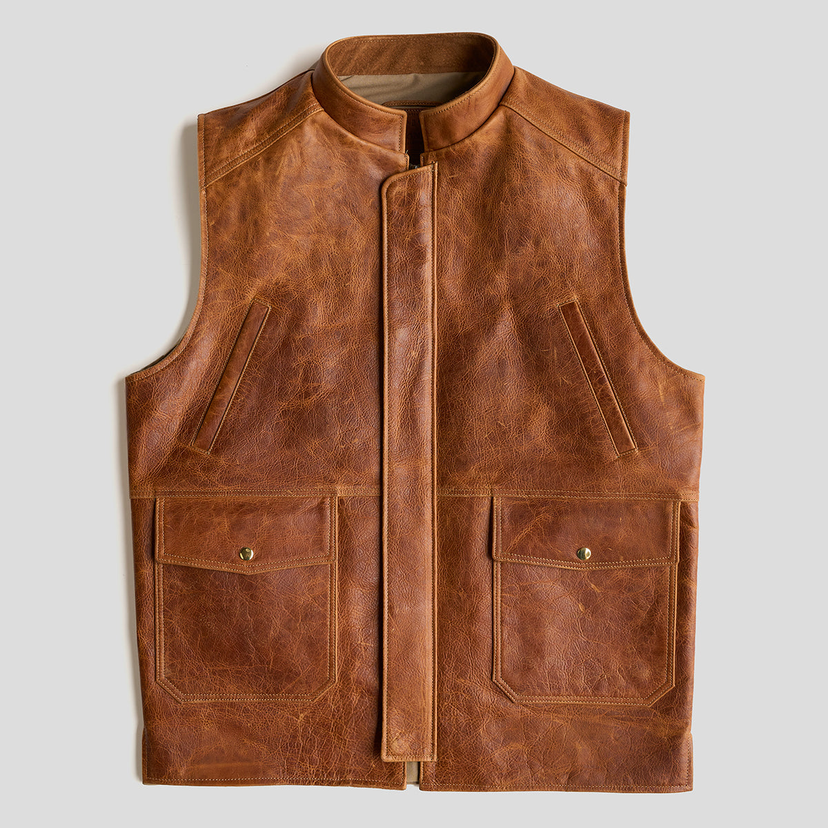 Shelby Bison Travel Vest No. 329 | Saddle