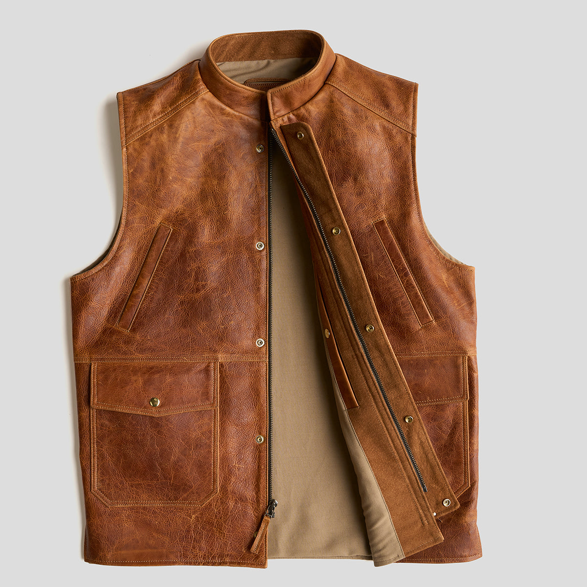 Shelby Bison Travel Vest No. 329 | Saddle