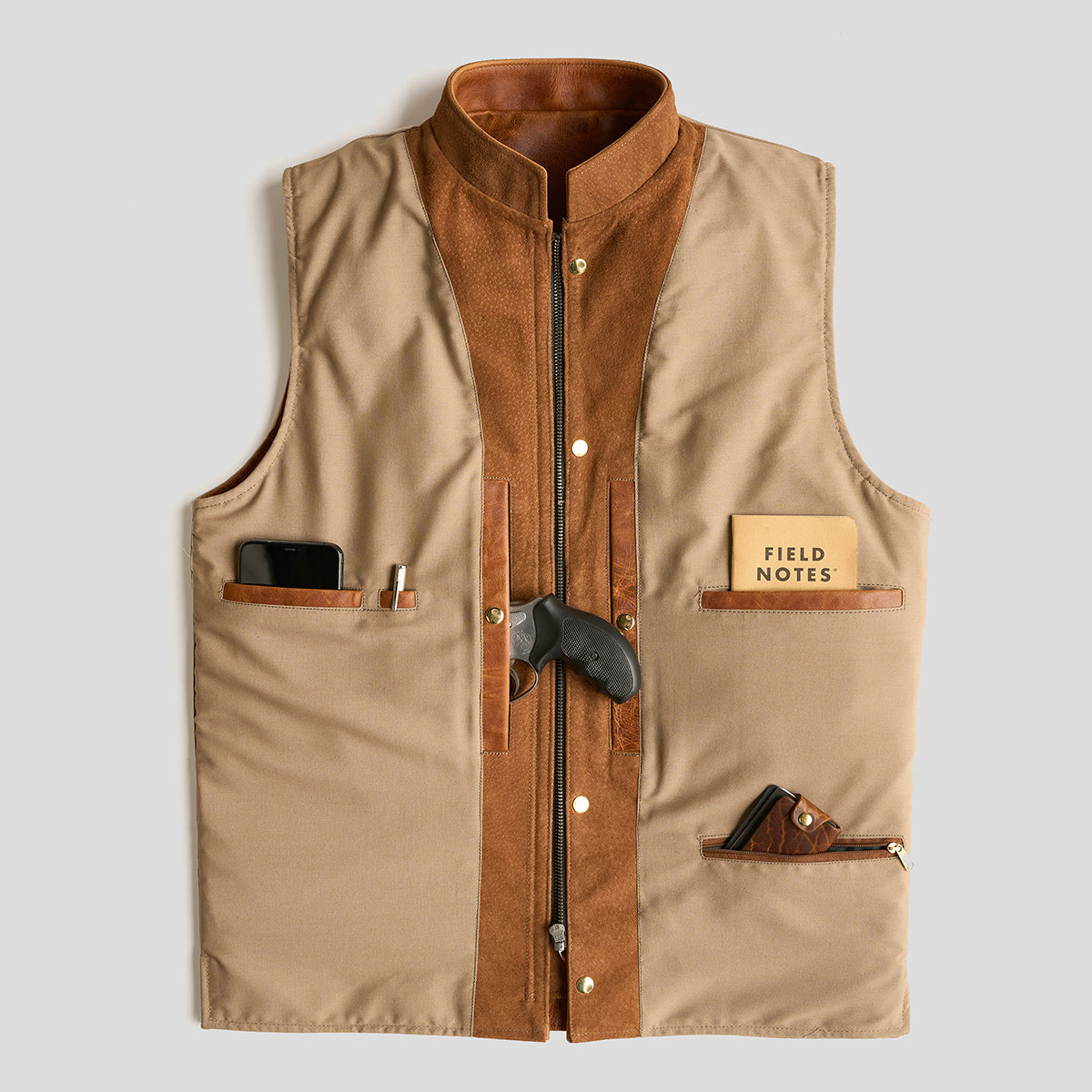 Shelby Bison Travel Vest No. 329 | Saddle