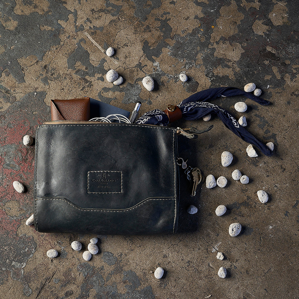 Stone-Washed Utility Pouch No.194 | Indigo