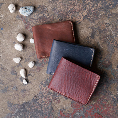 Bifold Wallet (Black) Leather Wallet with Card Slots & Bill Compartment | Leather Wallet with Card Slots & ID Window | Italian Stained & Tanned