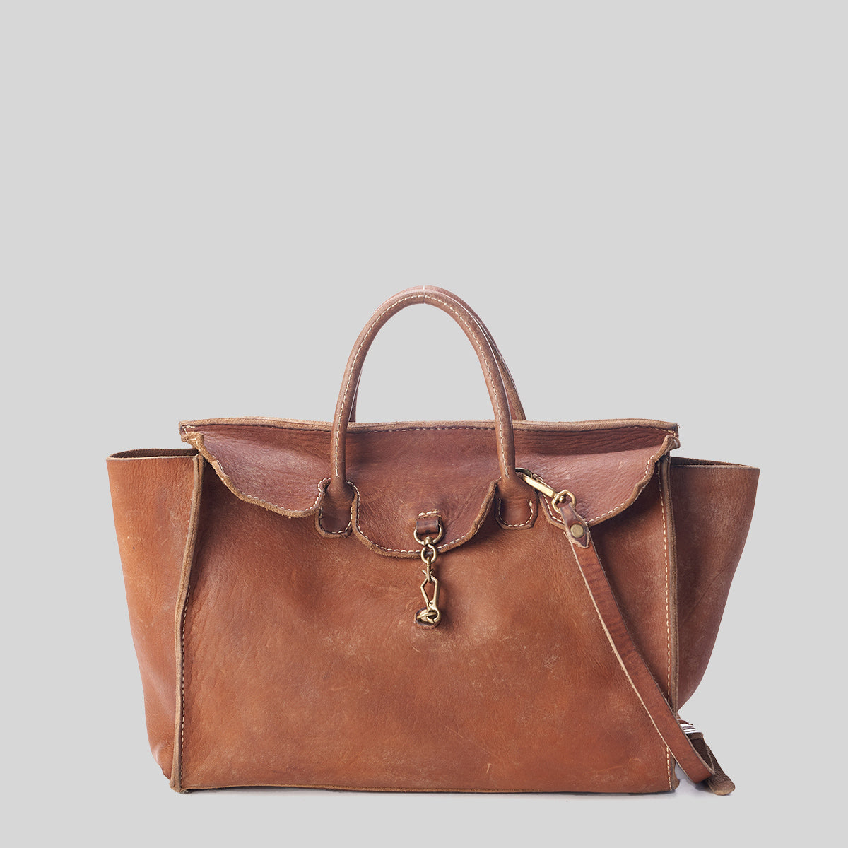 Stone Washed Satchel No. 930 (Chestnut)