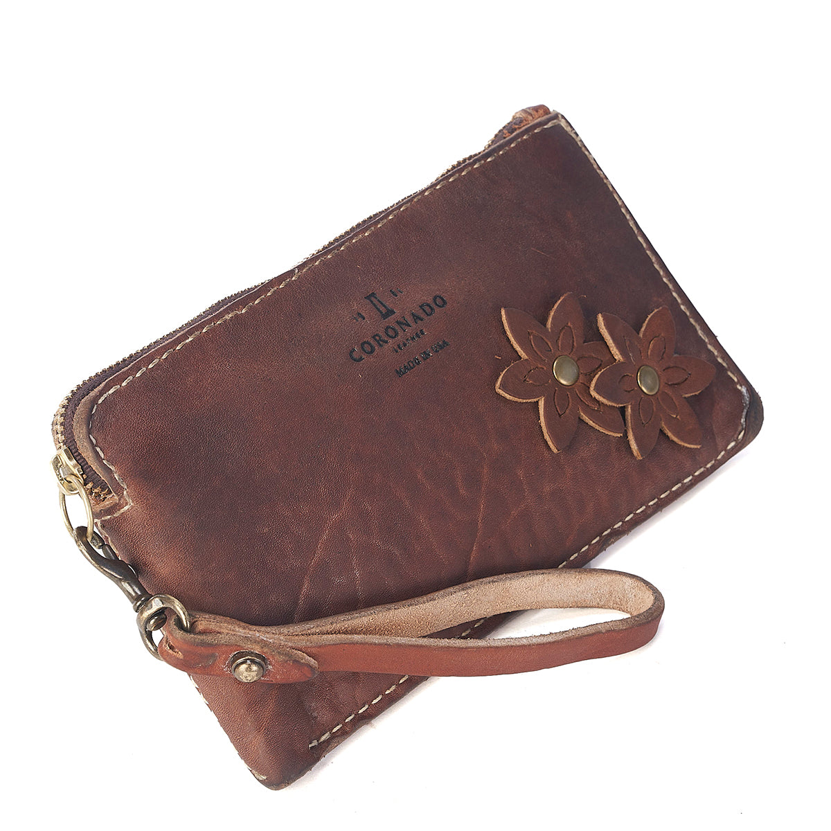 Stone-Washed Flower Wristlet