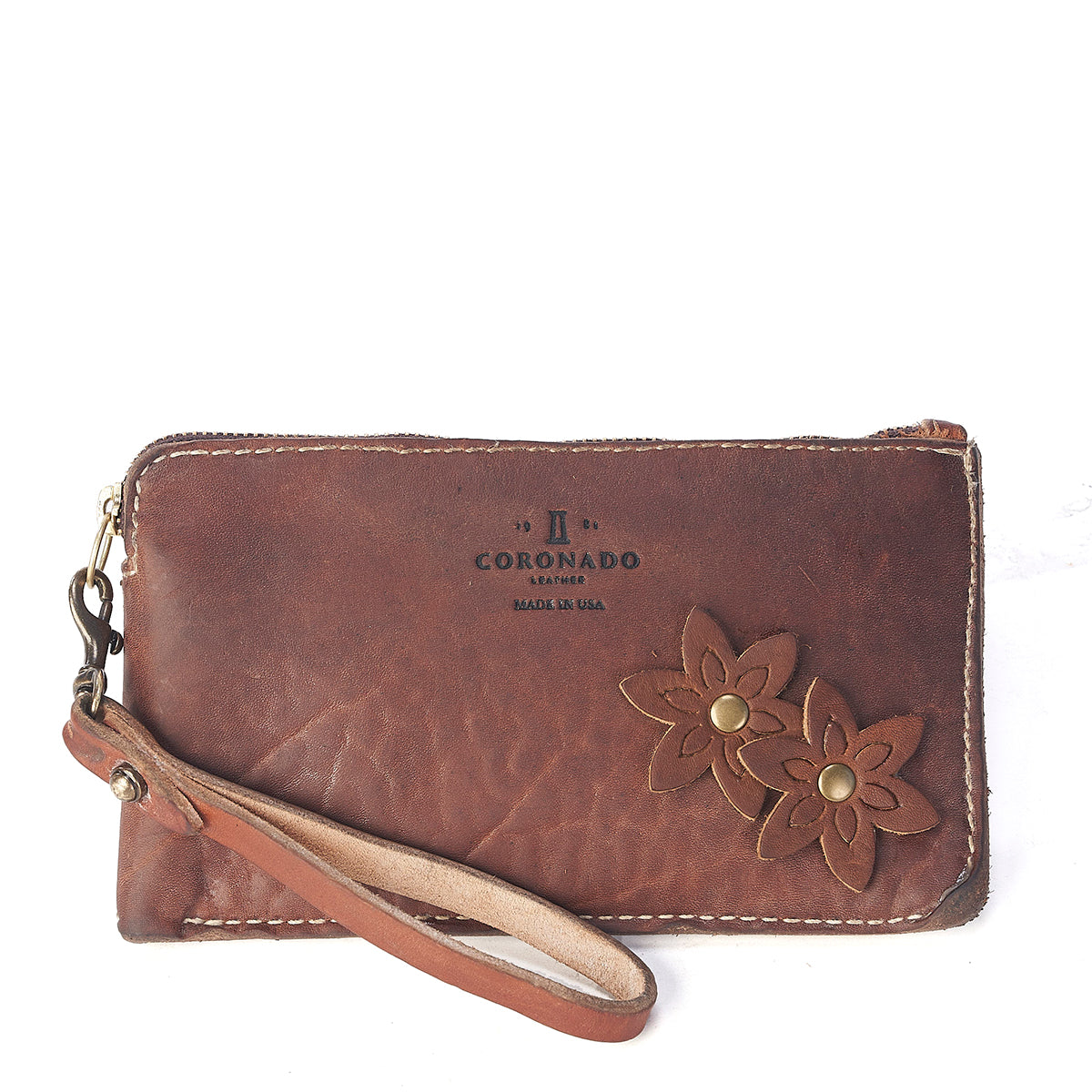 Stone-Washed Flower Wristlet