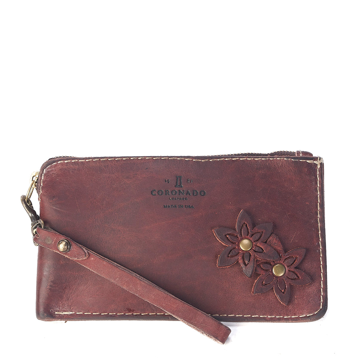 Stone-Washed Flower Wristlet