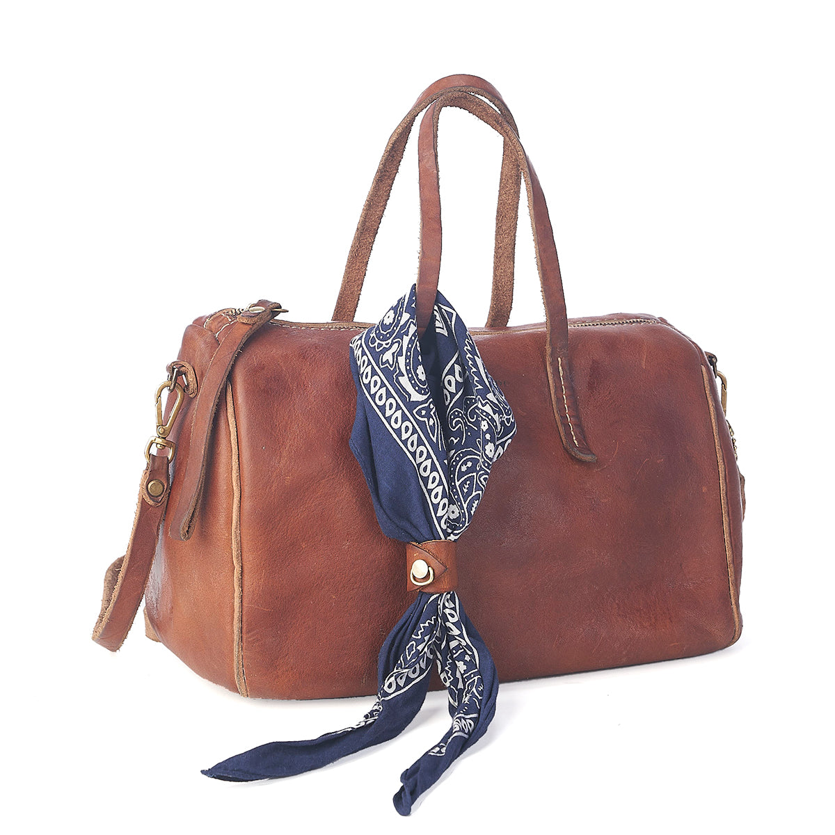 Stone-Washed Barrel Satchel W70315W